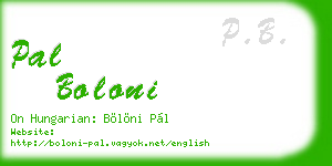 pal boloni business card